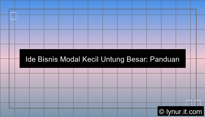bisnis modal kecil